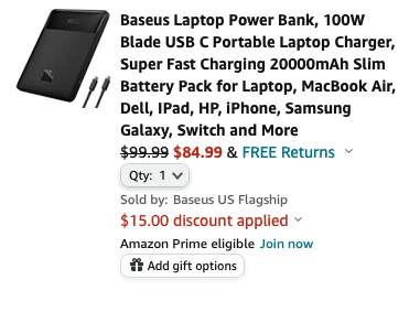 Baseus Blade на Amazon: батарея iPhone, iPad и MacBook емкостью 20 000 мАч с поддержкой зарядки 100 Вт со скидкой 45 долларов
