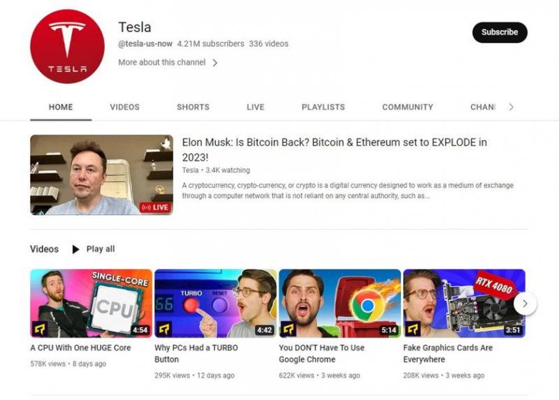 Хакеры взломали YouTube-канал Linus Tech Tips с 15 млн подписчиков и запустили рекламу аферы с криптовалютой с участием Илона Маска