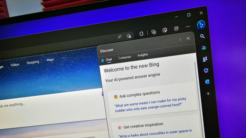 Microsoft добавляет боковую панель чат-бота Bing в Edge