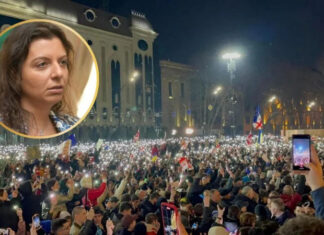 Пропагандистка Симоньян захотела разбомбить Тбилиси из-за протестов в Грузии