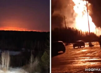 В россии пожар на газопроводе, пламя видно за десятки километров