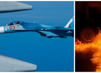 В российском Владивостоке партизаны сожгли боевой самолет Су-27