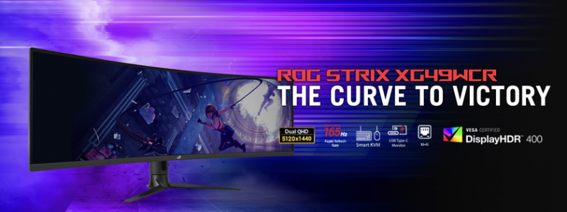 ASUS представляет игровой монитор ROG STRIX XG49WCR с 49-дюймовым экраном WHQD и поддержкой 165 Гц