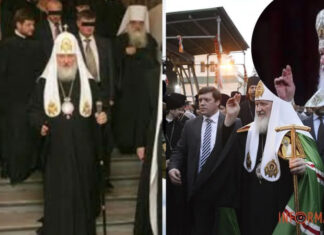 Российский патриарх Кирилл пришел на Пасху в церковь в тесном кольце из 10 охранников — видео