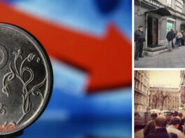 Рублевая паника: в россии выстроились километровые очереди в пункты обмена валют