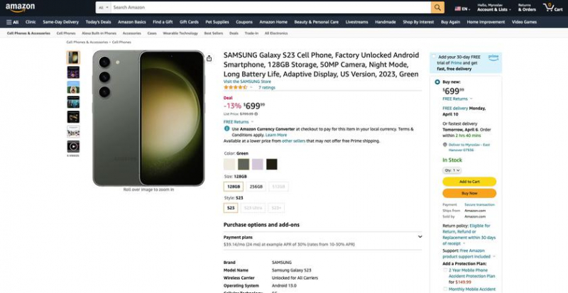 Samsung Galaxy S23 на Amazon: флагманский смартфон 2023 года со скидкой 100 долларов