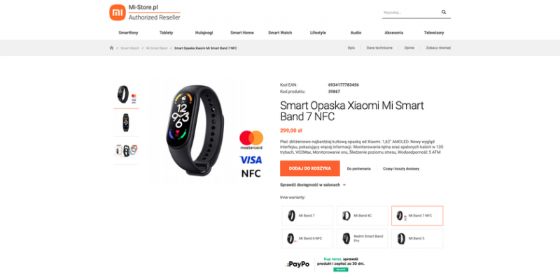 Xiaomi раскрыла цену Xiaomi Smart Band 7 NFC в Европе