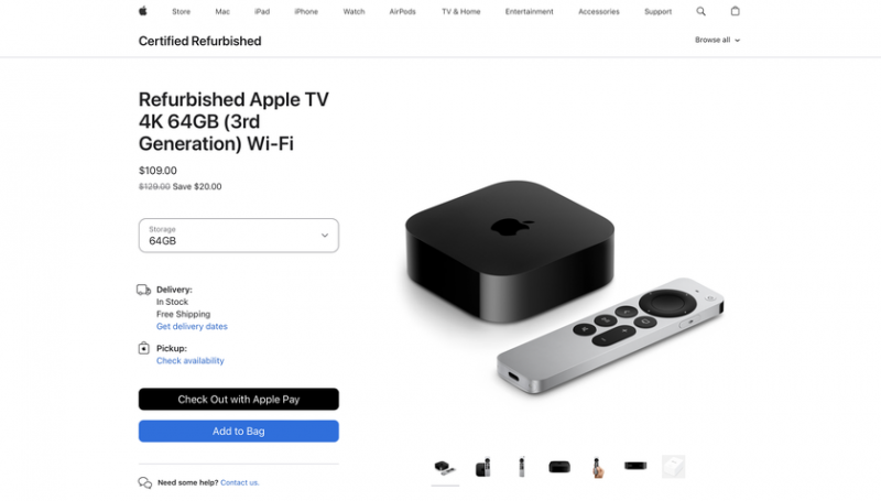 Сэкономьте 20 долларов: Apple начинает продавать восстановленные Apple TV 4K 3-го поколения