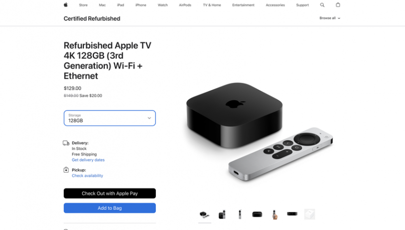 Сэкономьте 20 долларов: Apple начинает продавать восстановленные Apple TV 4K 3-го поколения