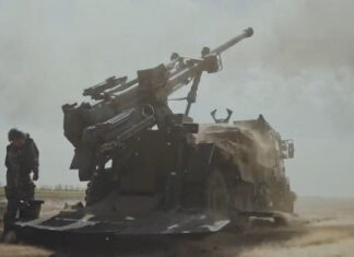 Гаубица CAESAR и дрон FlyEye быстро уничтожили российский зенитный ракетно-пушечный комплекс «Тунгуска»