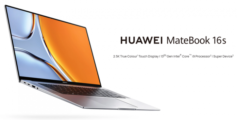 Huawei MateBook 16S — чипы Raptor Lake-H, экран 2,5K и батарея 84 Втч от 1799 евро