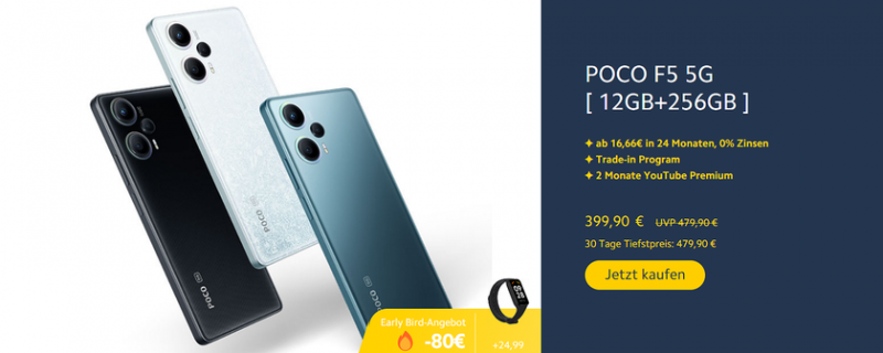 POCO F5 на Snapdragon 7+ Gen 2 продавался в Европе по официальной цене €430, но со скидками и подарками