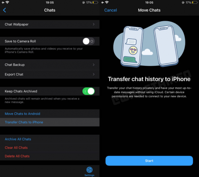 Пользователи WhatsApp смогут перенести историю чата на новый iPhone без iCloud