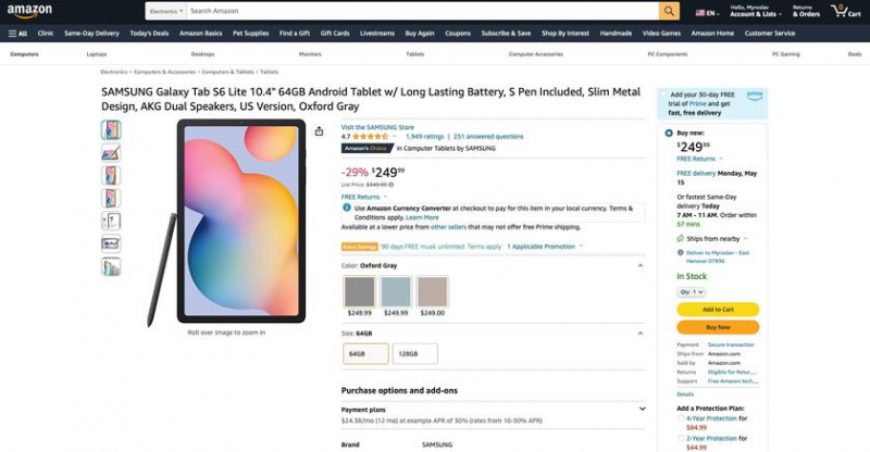 Samsung Galaxy Tab S6 Lite на Amazon: скидка 100 долларов на 10,4-дюймовый планшет S Pen с динамиками AKG