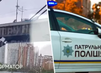 В Киеве водитель сбросил с грузовика железный гараж в Днепр: видео