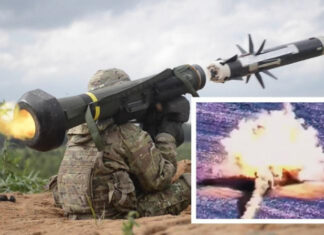Вооружённые Силы Украины ракетой Javelin эффектно уничтожили российский танк Т-80