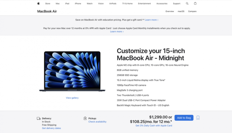 15-дюймовый MacBook Air с чипом M2 поступил в продажу