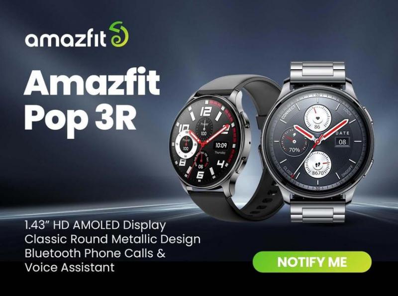 Amazfit Pop 3R: дешевые смарт-часы с датчиком SpO2 и 12-дневным временем автономной работы за 42 доллара