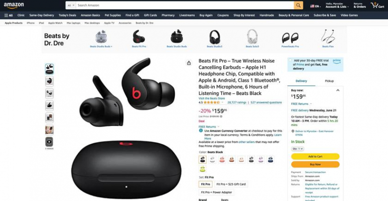 Beats Studio Buds, Beats Fit Pro и Powerbeats Pro теперь доступны на Amazon по цене до 90 долларов