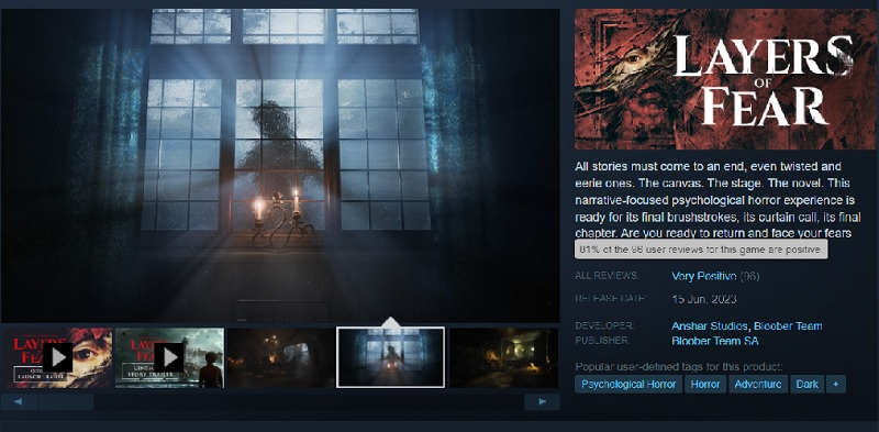 Геймеры ценят Creepy Tales от Bloober Team: Horror Layers of Fear (2023) получает положительные отзывы в Steam