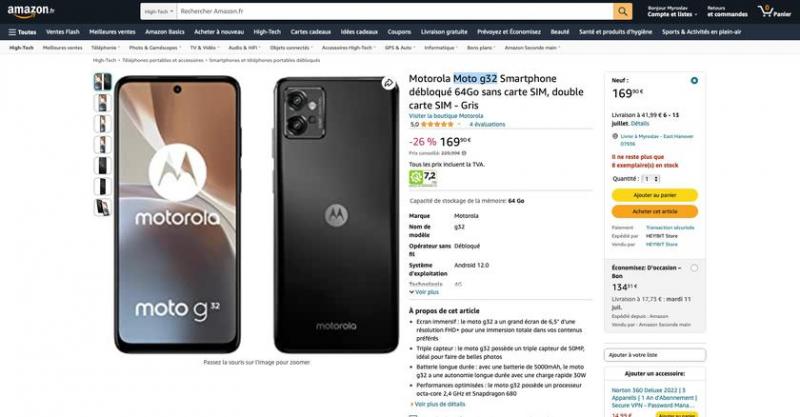 Moto G32 с экраном 90 Гц, чипом Snapdragon 680 и зарядкой на 30 Вт можно купить на Amazon со скидкой