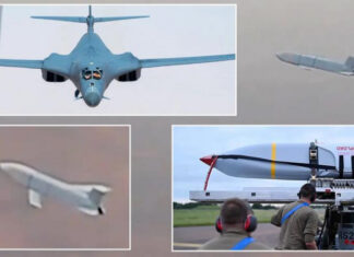 ВВС США показали редкое видео запуска ракеты AGM-158 JASSM со стратегического бомбардировщика B-1B Lancer