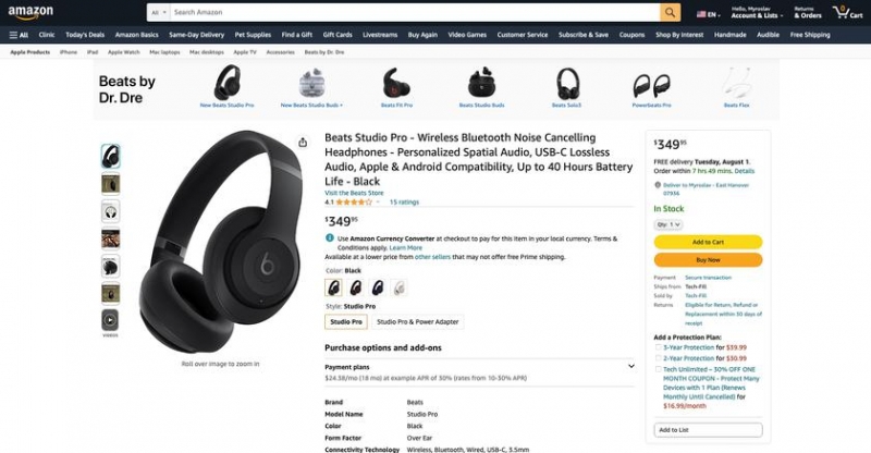 Beats Studio Pro с Enhanced Sound, ANC, USB-C, Spatial Audio и до 40 часов автономной работы уже доступны на Amazon