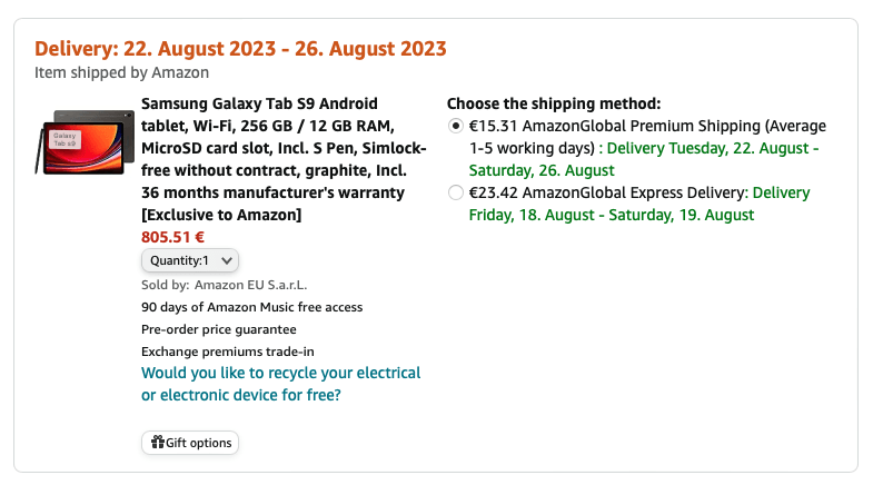 Samsung Galaxy Tab S9 с 256 ГБ памяти доступен для предварительного заказа на Amazon со скидкой до 229 евро