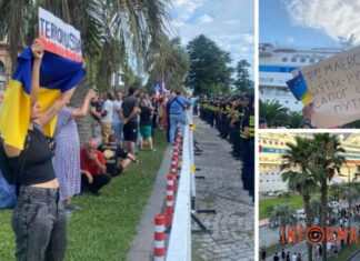 В батумском порту в Грузии пронеслись акции протеста из-за прибывших россиян — видео