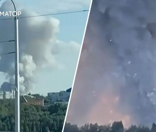 Горит и детонирует: в российском Кемерово горит склад пиротехники — видео