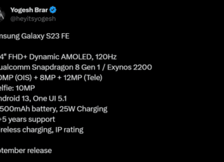 Характеристики Samsung Galaxy S23 FE попали в сеть – он выйдет очень скоро и будет конкурировать с Nothing Phone 2