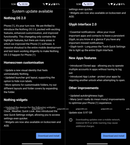 Вышло обновление Nothing OS 2 для смартфона Nothing Phone 1