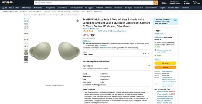 Сегодняшняя сделка: Samsung Galaxy Buds 2 на Amazon со скидкой 70 долларов