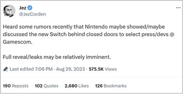 Слухи о Nintendo Switch 2 или NG Switch наводняют сеть