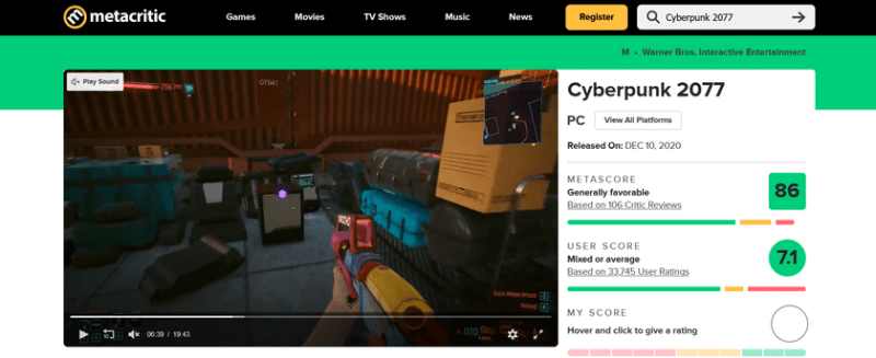 Агрегатор оценок Metacritic обновил дизайн сайта: изменениям подверглись все страницы и разделы