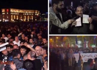 Будь ты проклята, империя зла — протестующие в Ереване рвут российские паспорта у посольства, продолжаются стычки с полицией: видео