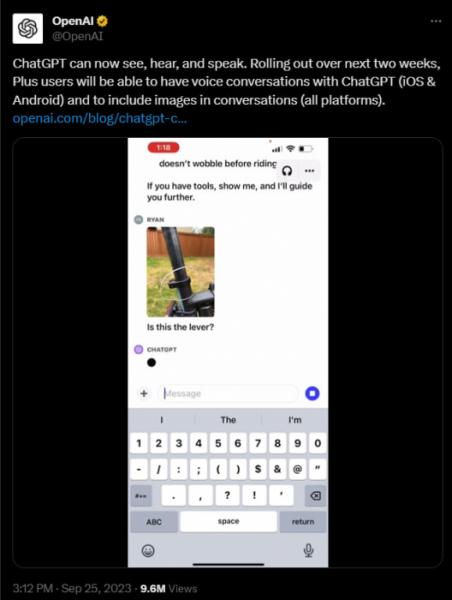 ChatGPT позволит пользователям совершать голосовые звонки и обмениваться фотографиями: получать советы еще никогда не было так просто