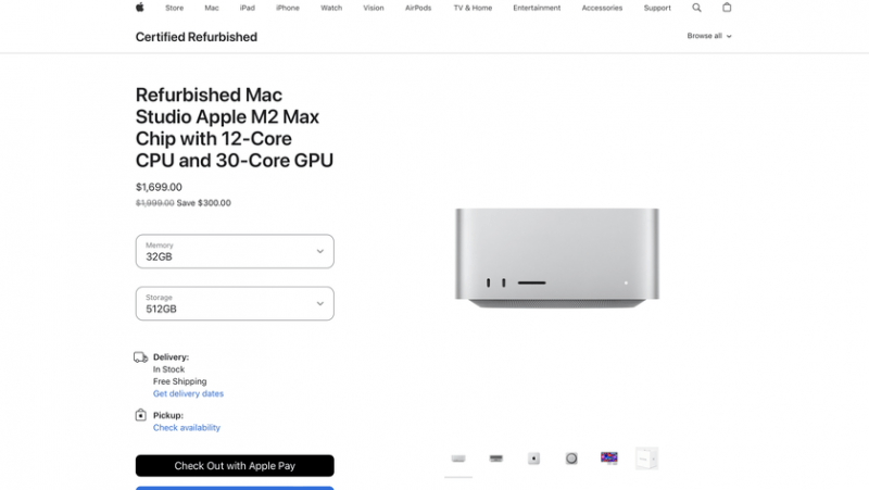 Сэкономьте до 1300 долларов: Apple начинает продавать восстановленный Mac Studio с чипами M2 Max и ‌M2‌ Ultra