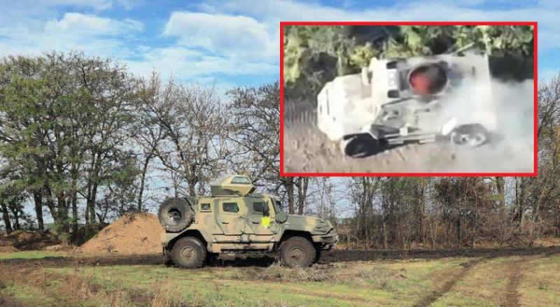 FPV-беспилотник уничтожил новейший российский MRAP АМН-59051 с улучшенной защитой, который был представлен в 2022 году