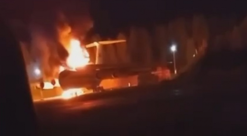 Опубликовано уникальное видео атаки украинского беспилотника на военно-транспортный самолет Ил-76 в России