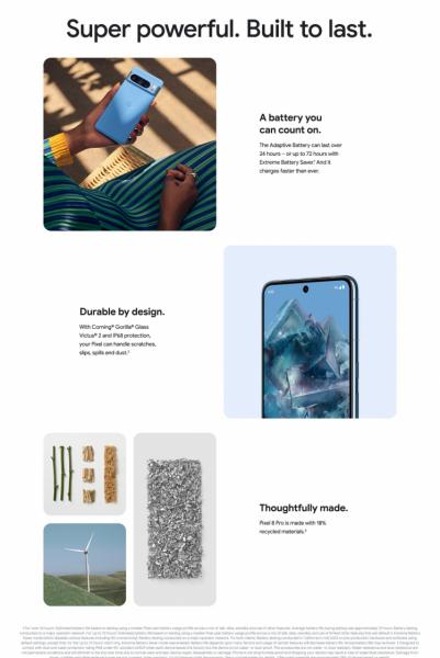 Полные характеристики Google Pixel 8 и Pixel 8 Pro, 7 лет обновлений Android, цена в Великобритании 699 фунтов стерлингов/999 фунтов стерлингов