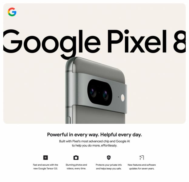 Полные характеристики Google Pixel 8 и Pixel 8 Pro, 7 лет обновлений Android, цена в Великобритании 699 фунтов стерлингов/999 фунтов стерлингов