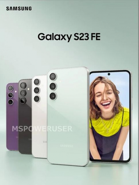 Samsung Galaxy S23 FE показан на официальном изображении в четырех цветах