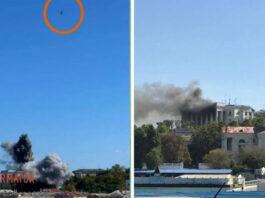 СМИ показали, как Storm Shadow подлетает в штаб Черноморского флота РФ в Севастополе и попадает в него: видео