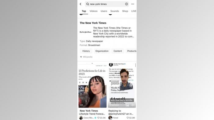 TikTok пытается конкурировать с поисковой системой Google: фрагменты Википедии теперь можно найти в TikTok