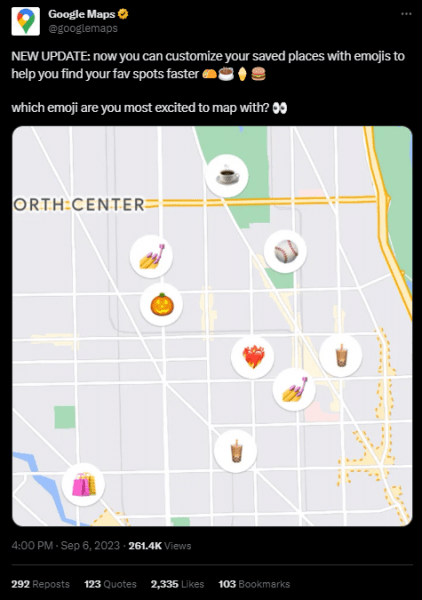 В Google Maps появилось классное обновление: теперь вы можете отмечать любимые места смайликами!