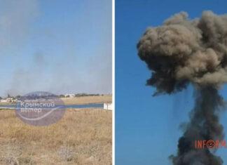 В Крыму снова слышат взрывы: пылает в районе воинской части возле Евпатории – фото и видео