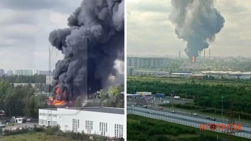 В российском Санкт-Петербурге произошел масштабный пожар, взрывы аудио - видео