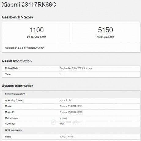 Вероятный смартфон Redmi K70 Pro «засветил» Snapdragon 8 Gen 3 в Geekbench