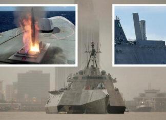 ВМС США оснастили корабль прибрежной зоны USS Savannah пусковой установкой Mk 70 для ракет Tomahawk и Standard Missile 6 Block IB